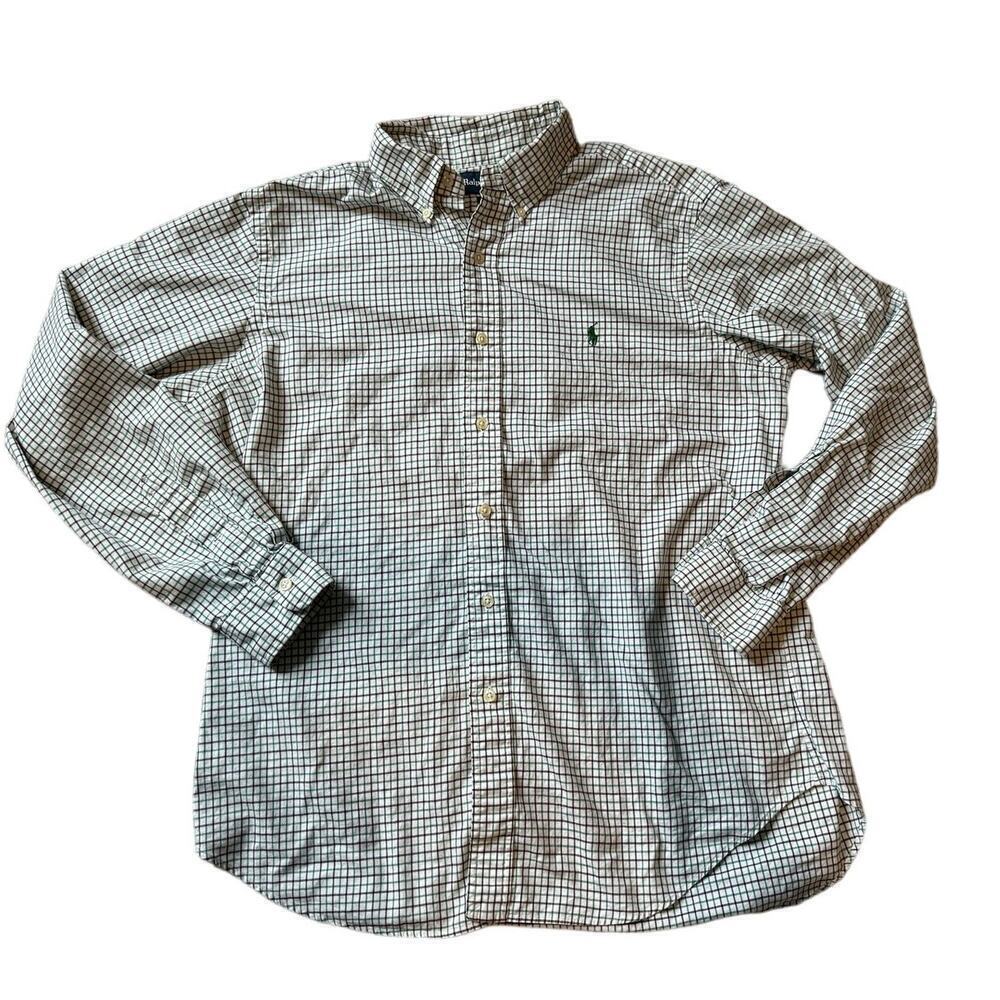 Ralph Lauren Classic Fit, long sleeve; buttoned shirt, Size Large; Blue & green